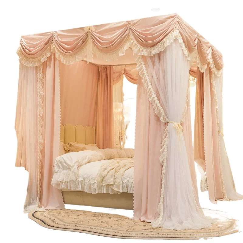 French Princess Wind Double Rod Double Floor Mantle Shading Mosquito Net Premium Sensitive Bedding