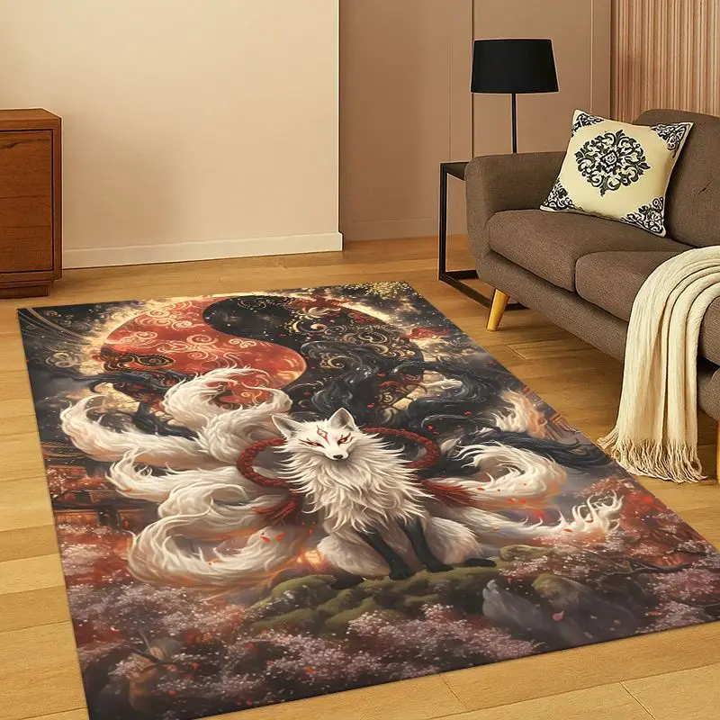 Yin Yang Symbol Chinese Tai Chi Carpet Rug for Bedroom Living Room Sofa Playroom Doormat Home Decor,Kid Game Area Rug Non-slip