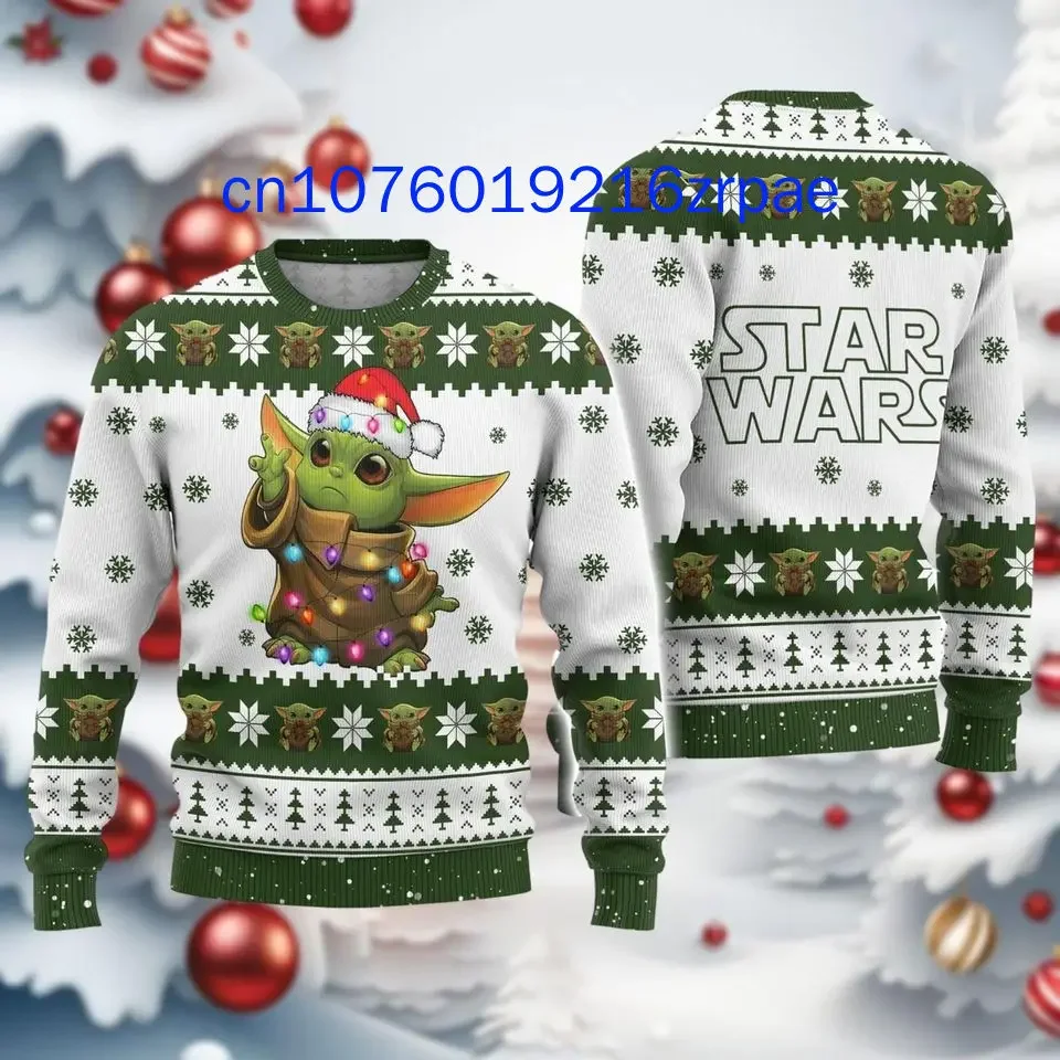 Disney Baby Yoda Ugly Christmas Sweater 3d Printing Men\'s Women\'s Casual Cartoon Sweatshirt Christmas Sweater Tops