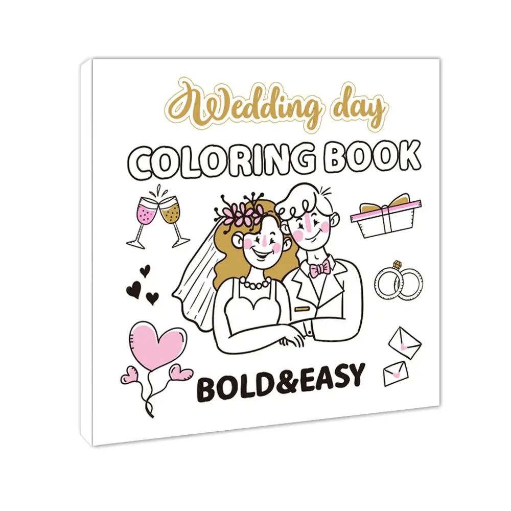 40 Sheets Wedding Day Coloring Book Montessori Toy Pocket Cartoon Doodle Book Interesting Filling Color Watercolor Painting Book