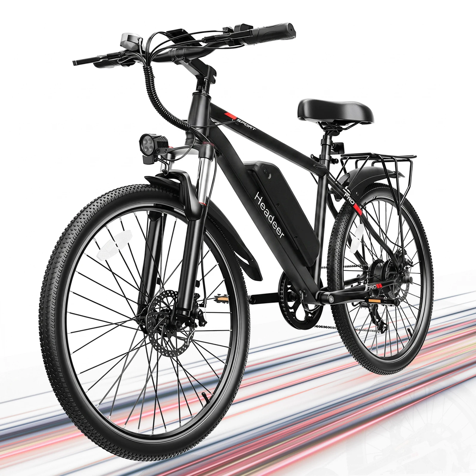 HEADEER BK1350 Bici Elettrica da Città 48V15Ah Batteria Rimovibile Velocità Massima 22 mph Autonomia 80 km Pneumatici ad Aria 26'' E-Bike per Pendolarismo Urbano e Viaggi con APP, Clacson Elettrico