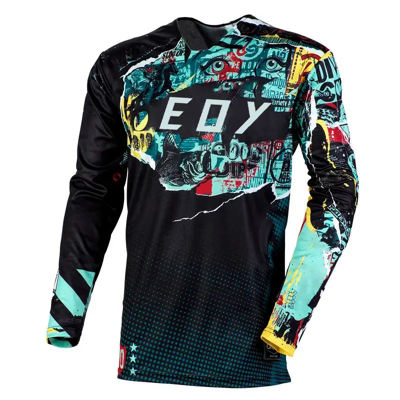 Eoy Motorcycle Jerseys Quick Dry Mountain Bike T-Shirt Long Sleeve Downhill Jersey MTB T shirt Moto Camo Breathable