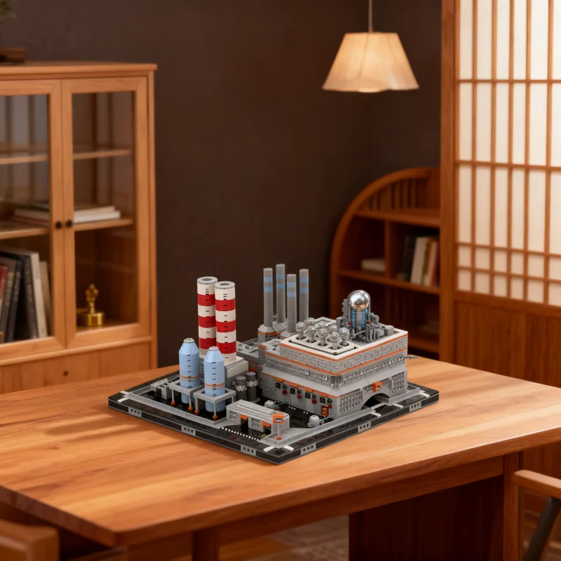 

3484 детали MOC Micropolis: Модульная модель электростанции, мини-конструктор для уличной сцены, креативный подарок, коллекционный декор для детей