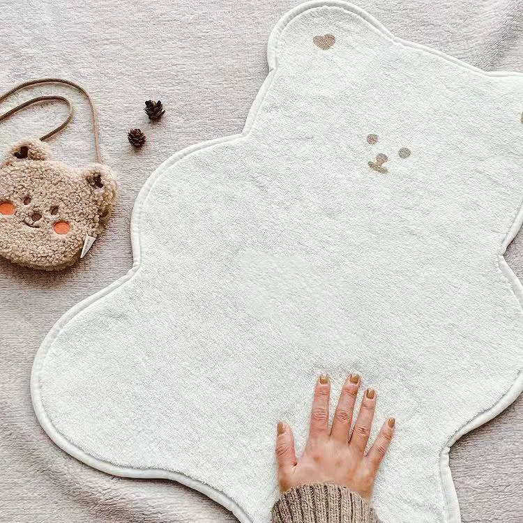 

Детские игровые коврики с медведем и головой медведя, напольное мягкое хлопковое постельное белье, одеяло для ползания, игровой коврик, игрушки для детской комнаты, декор для детской комнаты