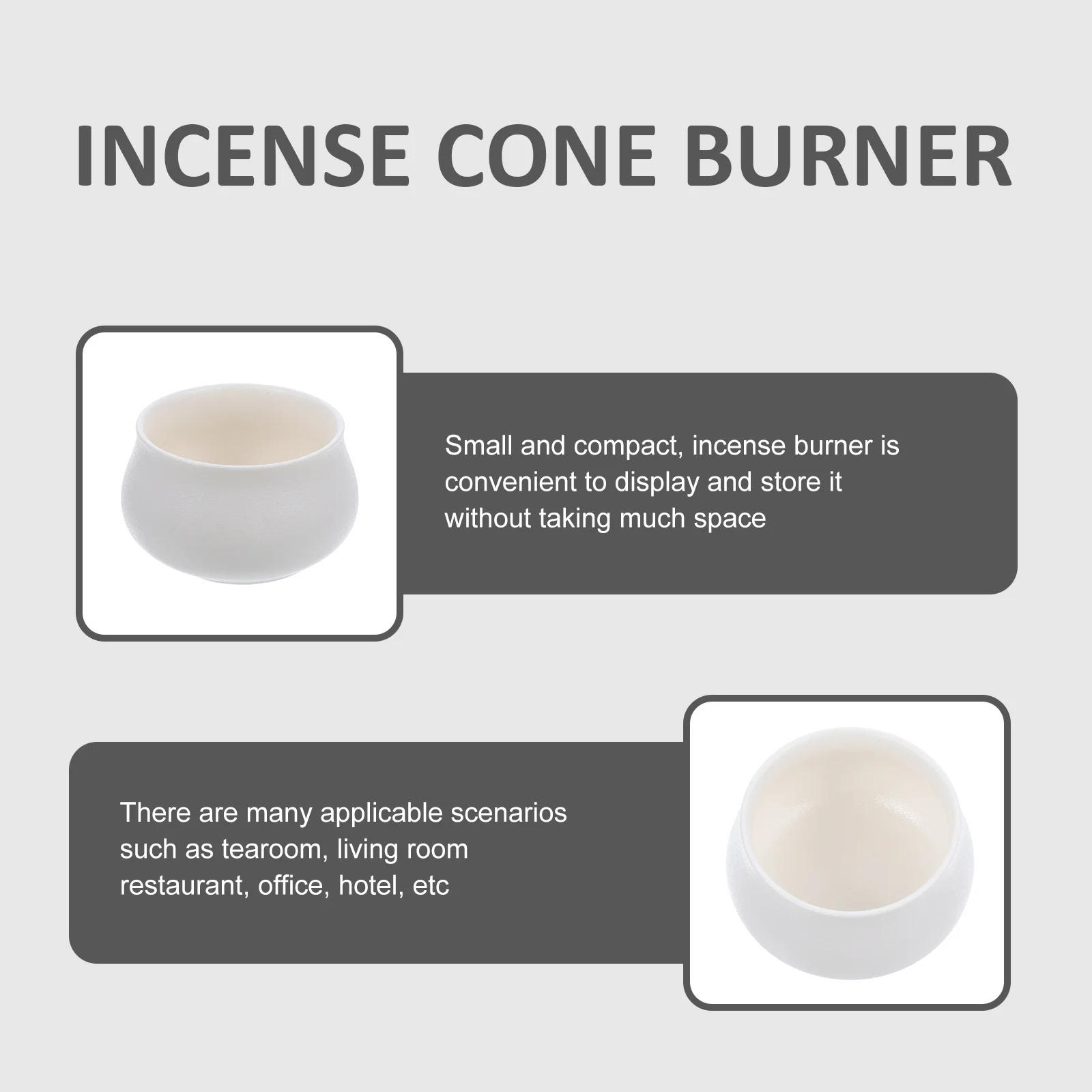 

Ceramic Incense Burner Japanese Style Minimalist Design for Home Decor Living Room Bedroom Yoga Space Tabletop Censer