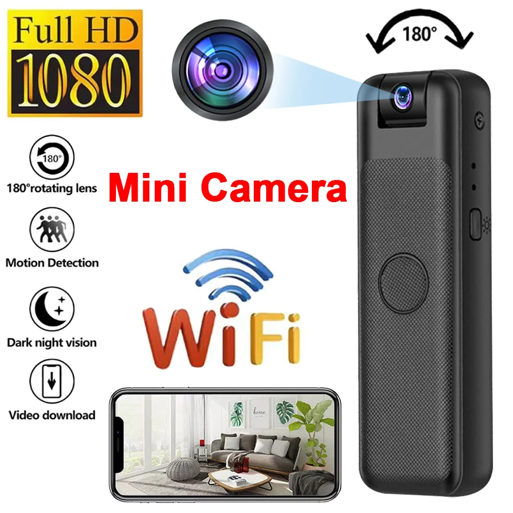 HD 1080P Mini Camera with WiFi Portable Small Digital Video Recorder Police BodyCam Infrared Night Vision Miniature Camcorder