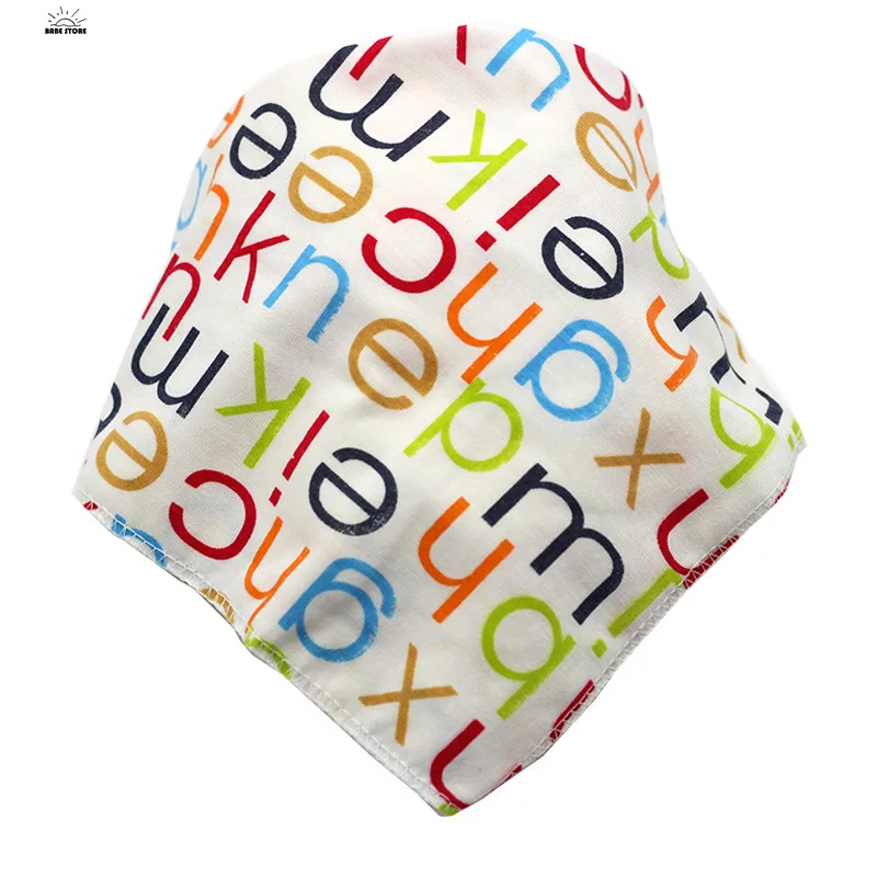 1pc Newborn Baby Bibs High Quality Triangle Double Layers Cotton  Cartoon Character Animal Print Baby Bandana Bibs Dribble Bibs