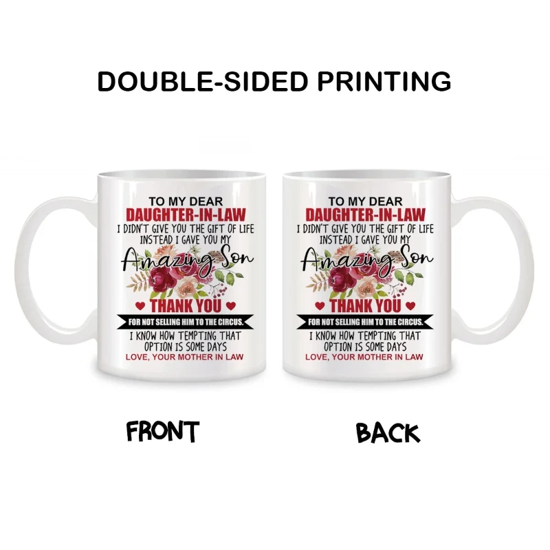 إلى ابنتي العزيزة في القانون أعطيتك ابني المذهل مضحك عيد الميلاد هدايا عيد الميلاد أكواب القهوة الجدة 11 أوقية #4