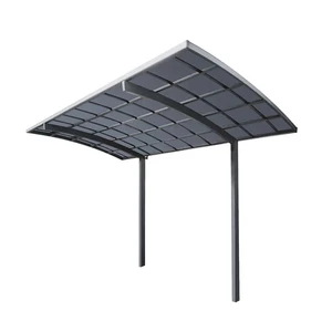 Gudang Mobil Luar Ruangan Aluminium Carport dengan Tempat Berlindung PVC Atap Polikarbonat Melengkung Garasi Logam Tahan Air untuk Parkir 10 carport logam penjualan terbaik - №