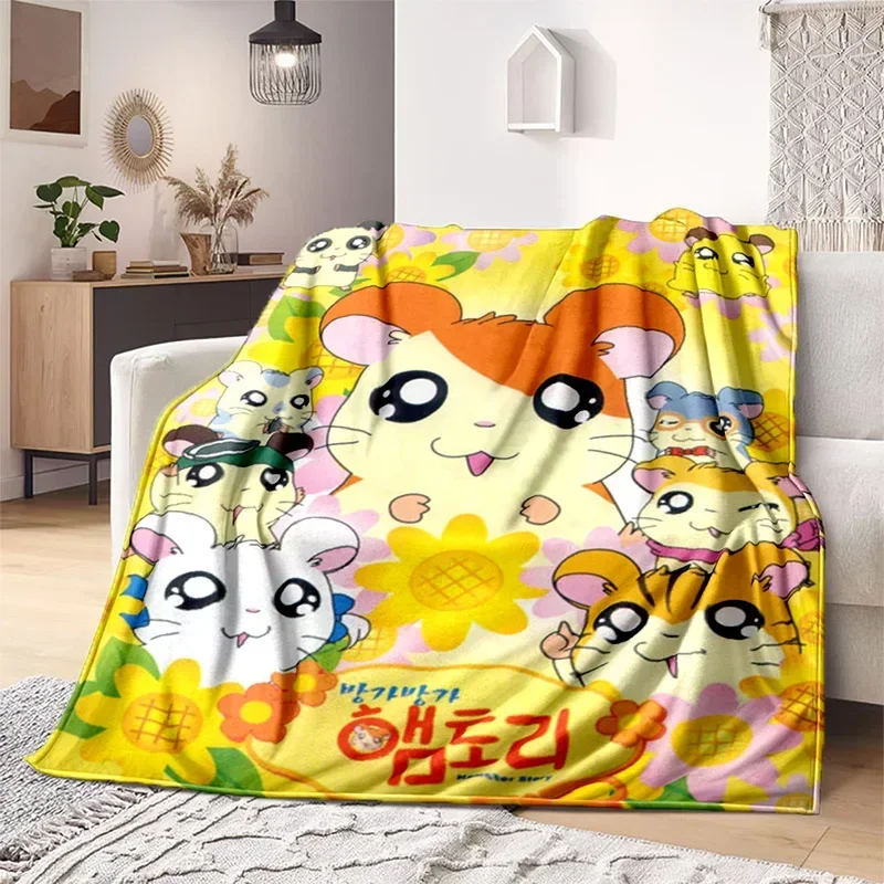 Lovely mouse blanket cartoon Hamtaro soft household blanket Children\'s thin sofa bed sheet warm blanket for all season