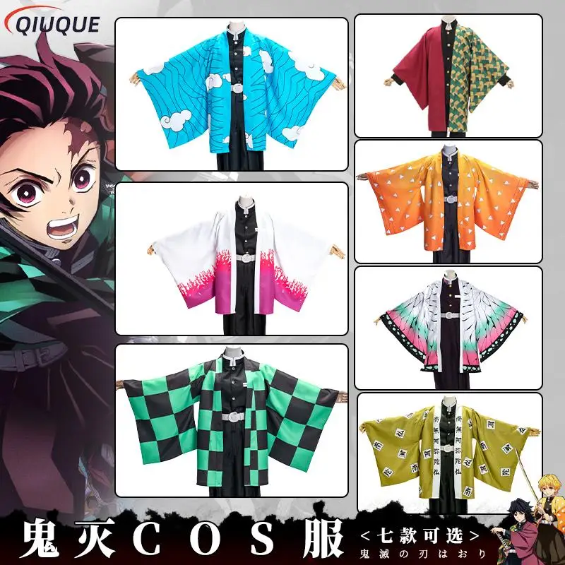 

Demon Slayer: Kimetsu no Yaiba Cosplay Costume Demon Slayer Kamado Tanjirou Agatsuma Zenitsu Tomioka Giyuu Haori Men Uniforms