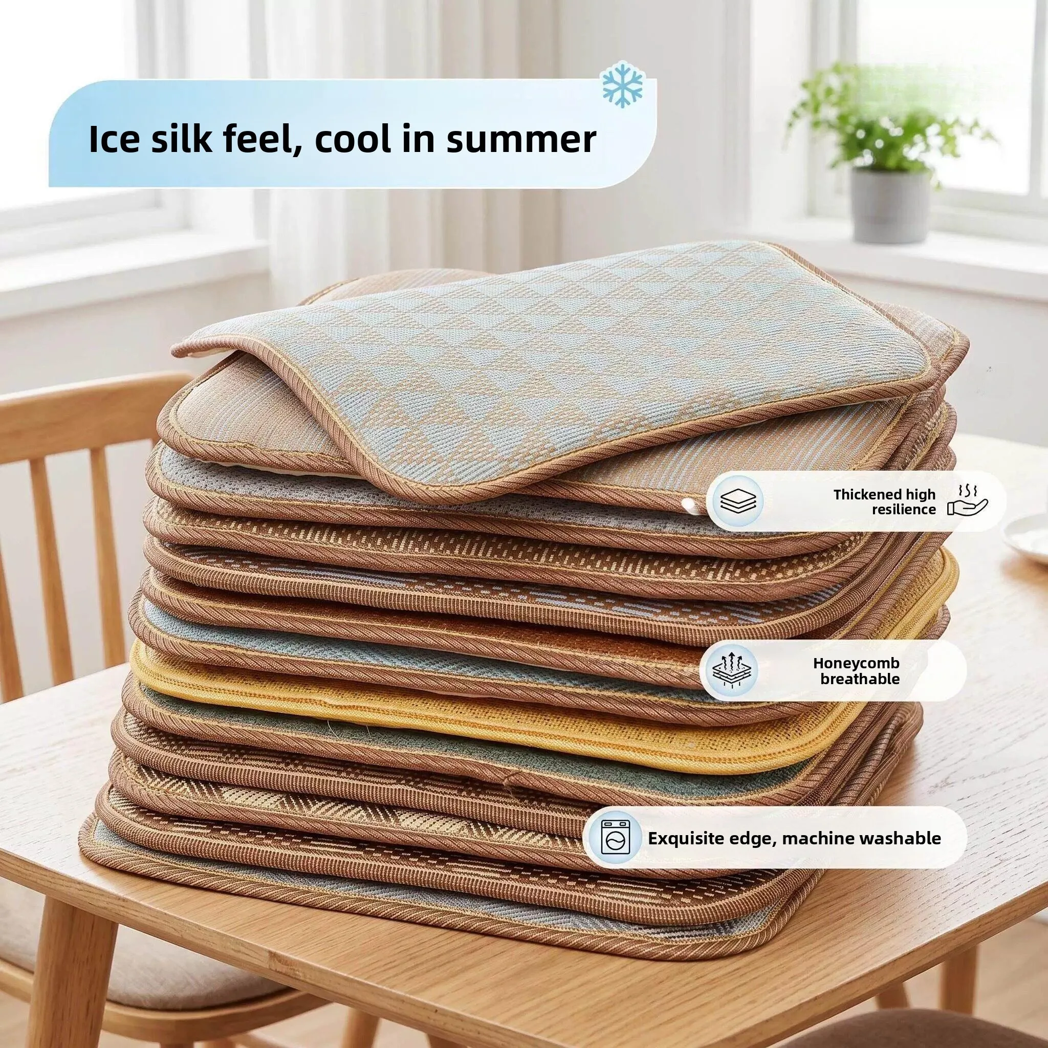

Office Chair Pad Summer Breathable Sponge Cushion Car Cushion Back Pain Relief Cooling Mat Assorted Floral Patterns