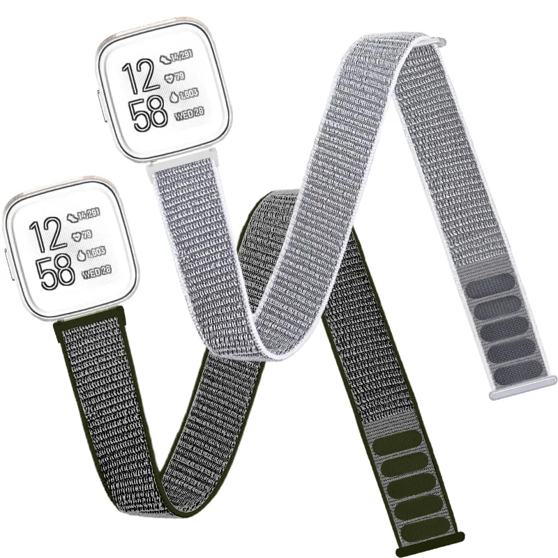 

2Pcs Nylon Sport Adjustable Ankle/Arm Bands - Compatible Bracelet Accessories for Fitbit Versa 2 Smartwatch