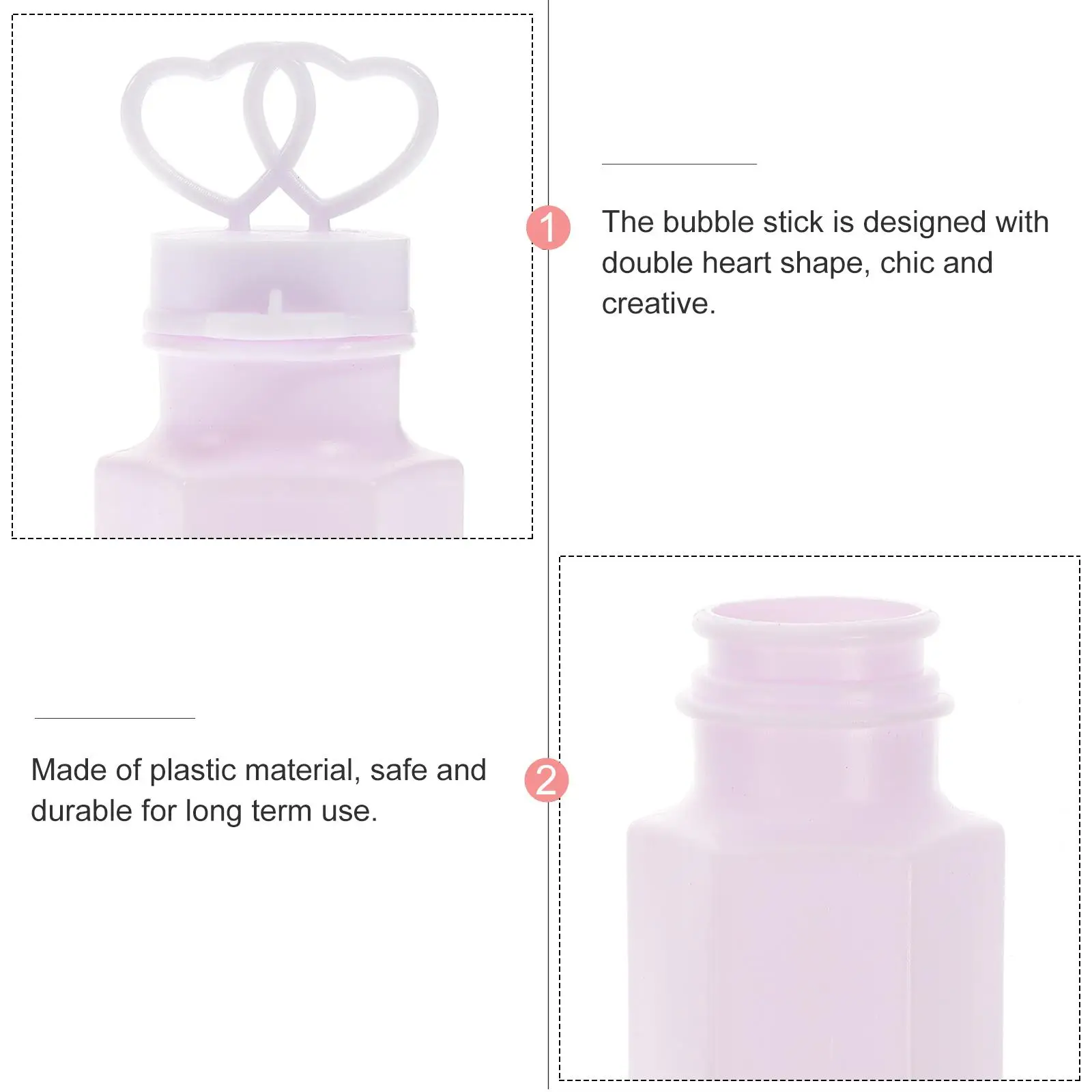 Bouteilles vides en forme de Double cœur, 24 pièces, cadeaux de fête de mariage, bouteille à bulles, cadeau pour enfants, bâtons à bulles en plastique