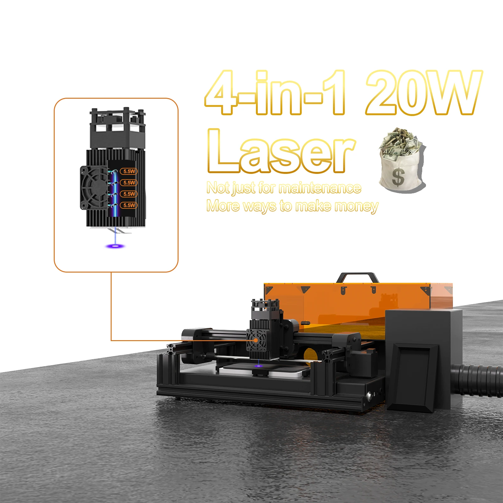 Fifth generation V5 20W Laser Machine for iPhone 8-16 Series Back Glass&Camera Lens Repair,w/Housing Phone Repair Set,Air Filter