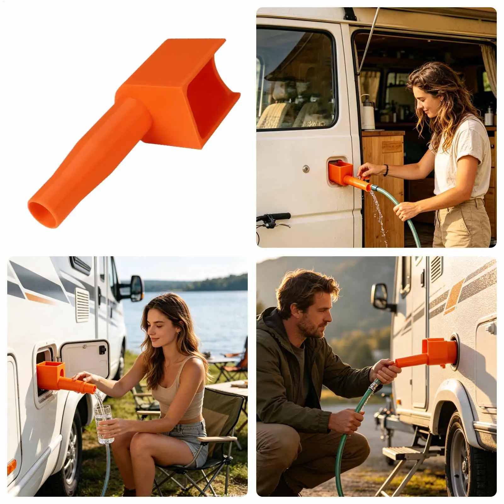 Camper Fresh Water Fill Funnel Wide Mouth Portable Spill-Proof Travel Trailer Water Tank Funnel For Trailer Camper Campervan Van - view 5