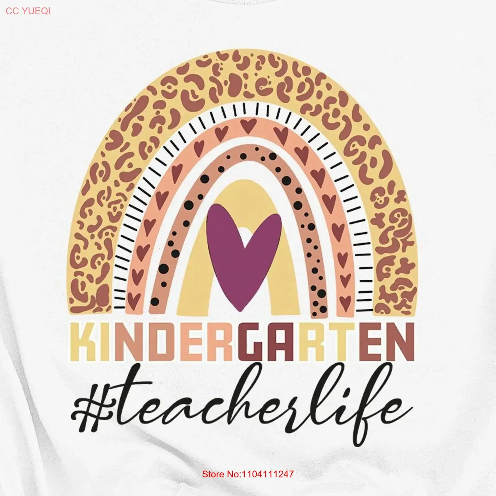 تي شيرت رياض الأطفال بألوان قوس قزح من Teacher Life للمعلمين، قميص مريح مغسول عتيق للارتداء اليومي #1