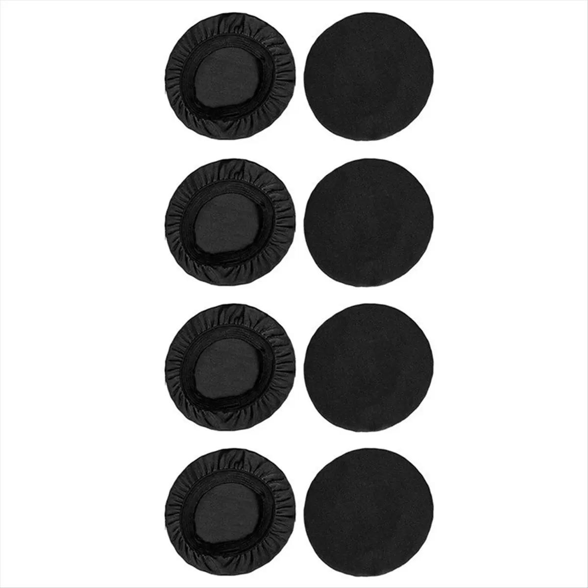 A99X 4 Pairs 8CM Elastic Earpad Covers Headphone Covers Stretchable and Washable Sanitary Earcup Protectors Black