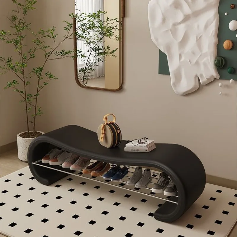 Light luxury shoe change stool door home can sit shoe stool shoe cabinet integrated into the home convenient to wear shoes