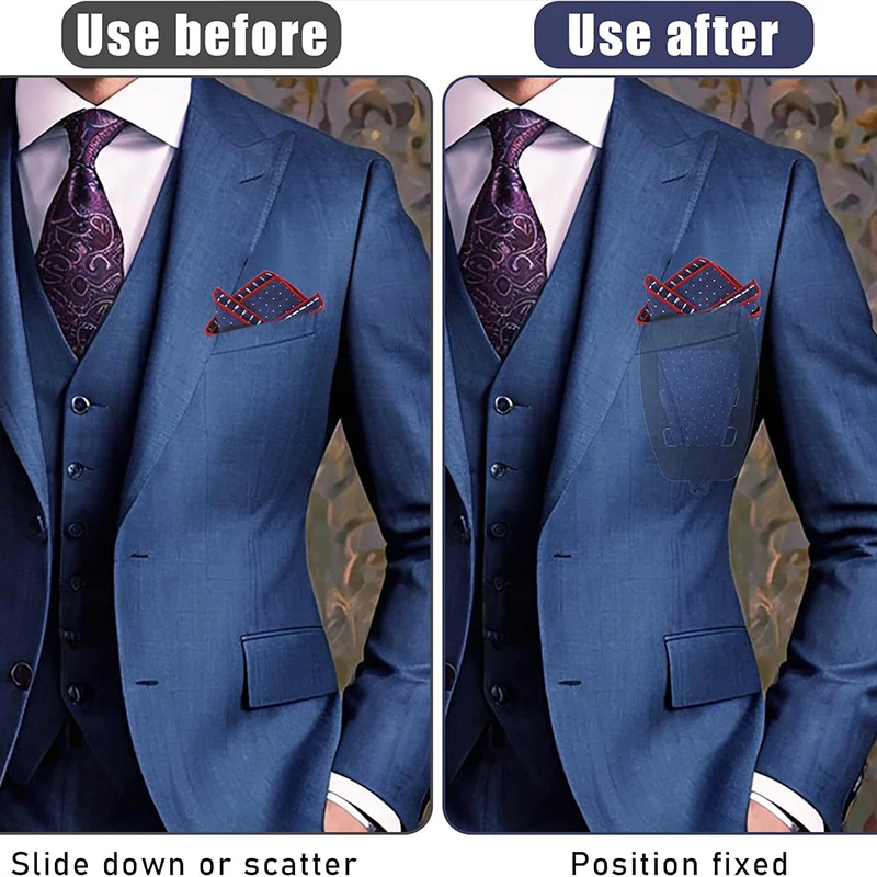 حامل مربعات الجيب للرجال منديل دعم حارس رجل مناديل للرجال السادة دعوى تثبيت أصحاب التبعي #4