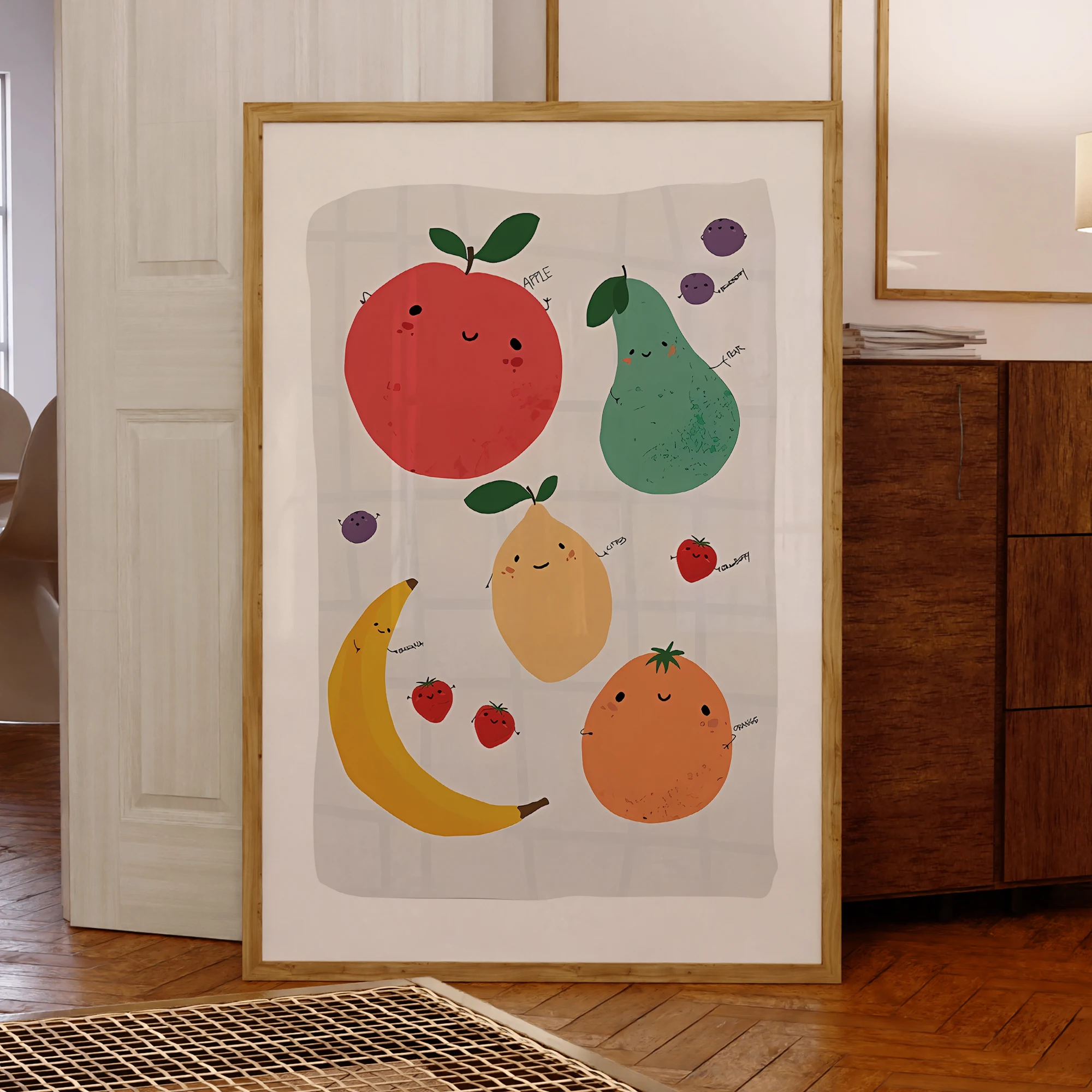 

Современный холст с принтом «Фрукты счастья», картина-постер для гостиной, детской спальни, водонепроницаемый декор для дома