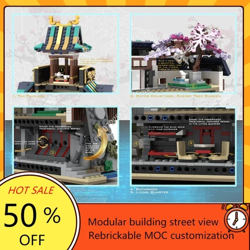 3996PCS Customized MOC Medieval Castle Japanese Castle Model Building Blocks Technology Bricks Creative Assembly Toys Kids Gifts