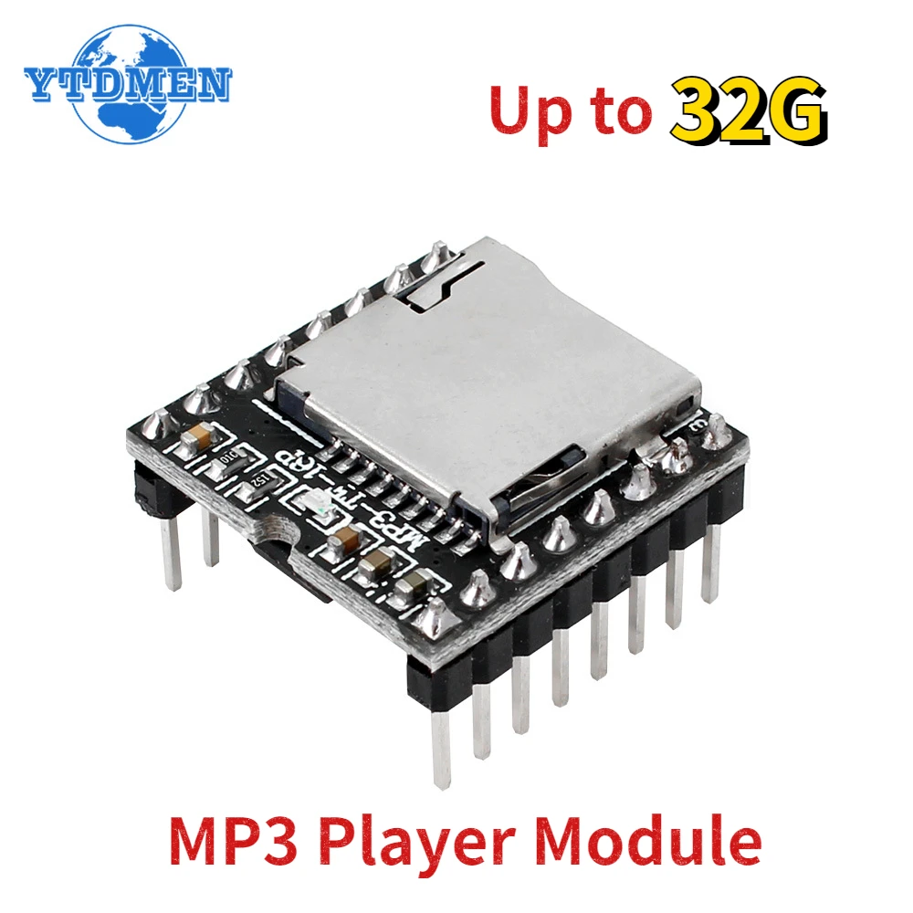 Mini MP3 DF Player Module Board MP3 Audio Voice Decode Board for Arduino Supporting TF Card U-Disk IO/Serial Port/AD DFPlayer