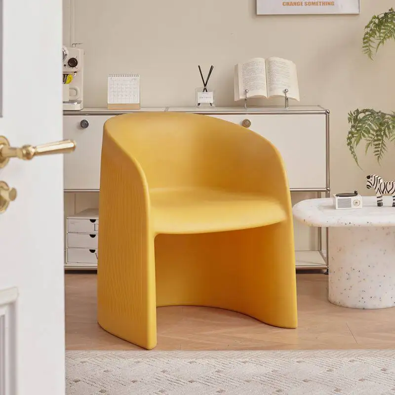 Plastic armrest, backrest stool, single chair, outdoor balcony negotiation chair, simple single sofa