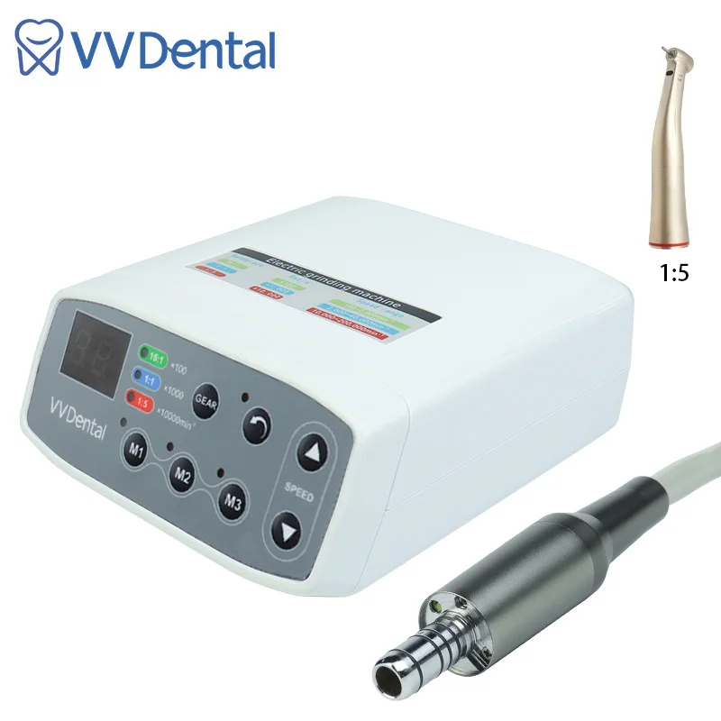 

Dental Equipment Electric Motor Handpiece Machine Sanding Dental Motor Unit with 1:5 Handpiece LED Light Contra Angles Dentist