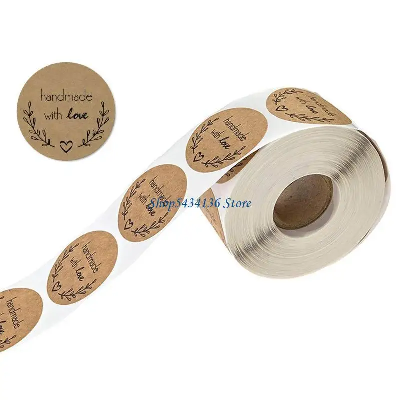 H7ED Handmade Sealing Stickers 500pcs/roll Small Round Sealed Decals Decor