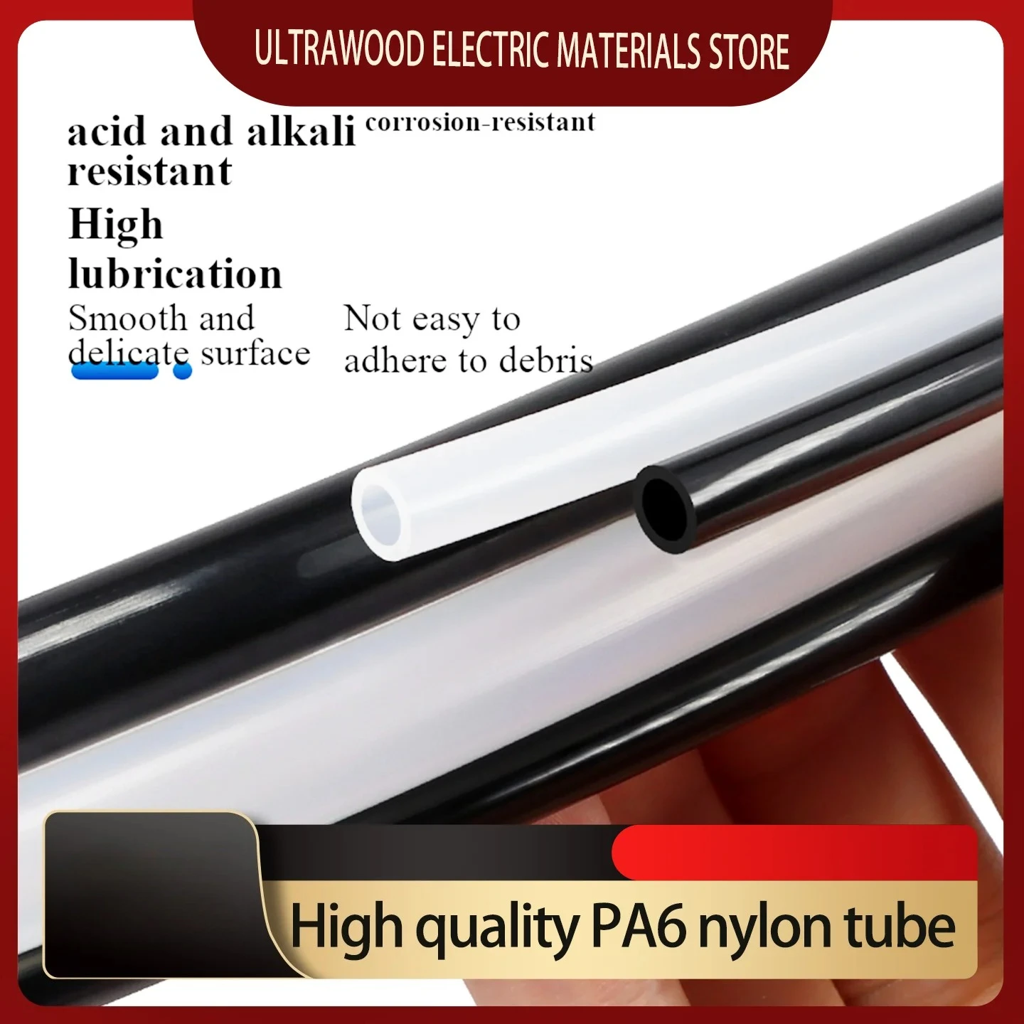 High Pressure PA6 Nylon Air Hose, ID 2-13mm Pneumatic Compressor Tube, Clear Black Pneumatic Air Pipe for Air Compressor