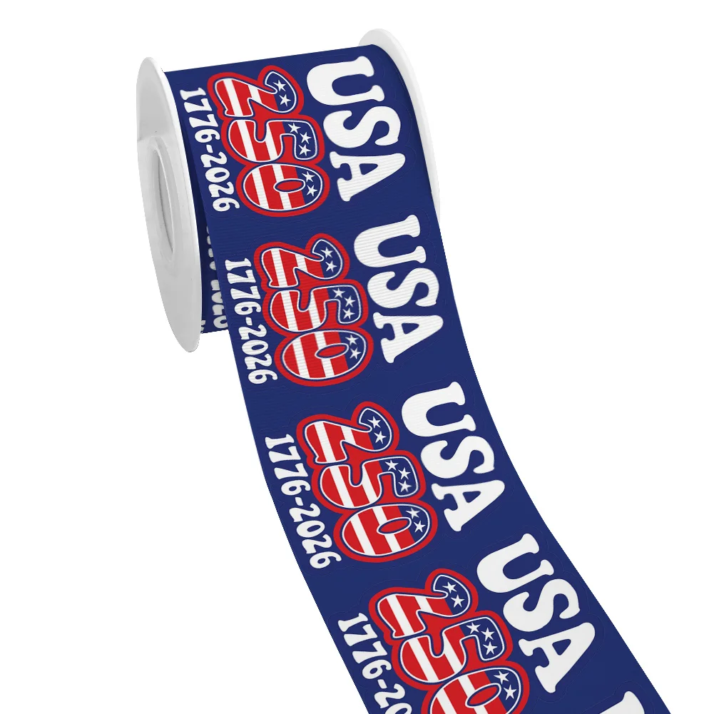 10yards Celebrate America 250th Birthday Grosgrain Ribbon Satin Ribbon for Cheer Bows Girl Hair Bows Party DIY Wrapping Gift