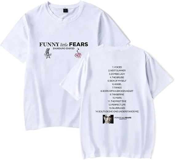 Damiano David Tshirt Funny Little Fears Album Merch T-Shirt Unisex Casual Short Sleeve Tops