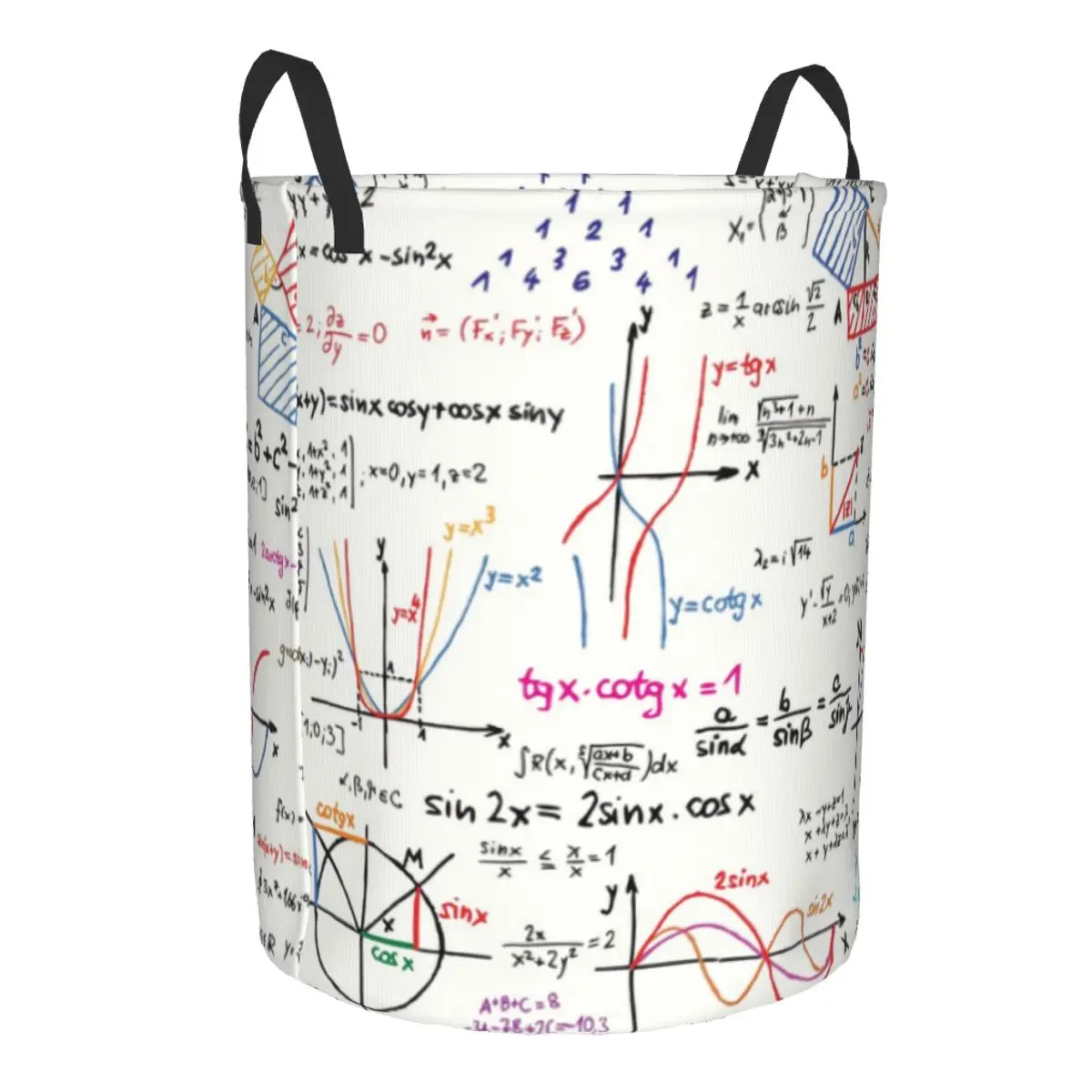 Mathematics Formulas Math Numbers Laundry Basket Collapsible Geek Science Puzzle Clothes Toy Hamper Storage Bin for Kids Nursery