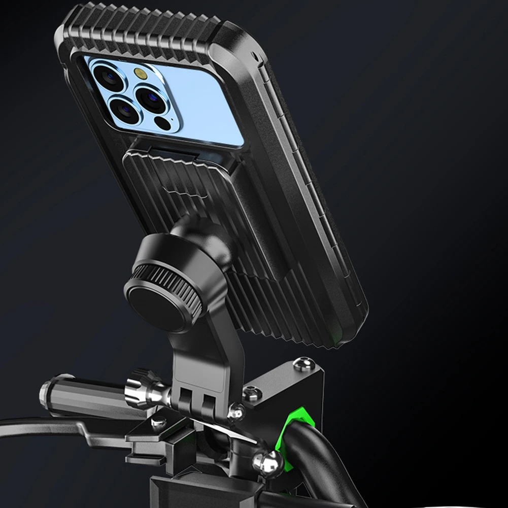 

Waterproof Bike Handlebar Bracket 360 Degree Rotation Rear View Mirror Phone Support Flexible Cellphone Mount for 4-7 Inch Phone