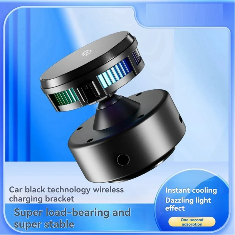 360 °   Вращающийся автомобильный держатель Vacum в автомобиле, беспроводное зарядное устройство 15 Вт, охлаждение для iPhone, Samsung, магнитная автомобильная подставка с GPS, держатель для телефона