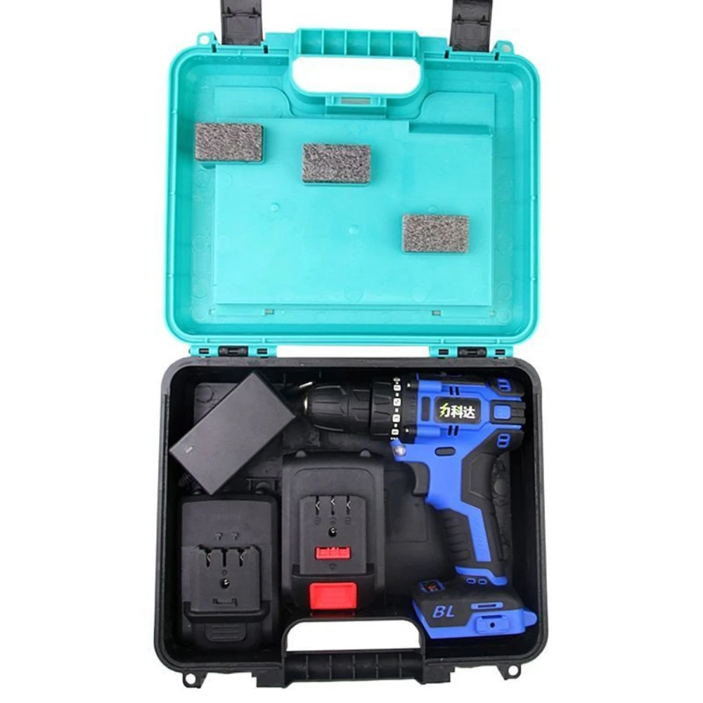 26x20cm Electric Drill Wrench Storage Empty Tool Box Case with Parts Box for 12V 16.8V 21V Small Power Tools