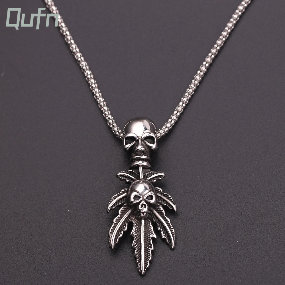 Vintage Skeleton Pendant Necklace Punk Skull Necklaces Choker Skull Head Jewelry Accessories for Men Halloween Gifts