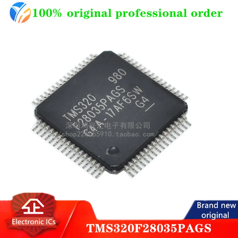 100% original TMS320F28035PAGS MCU 32-bit C28x RISC 128KB Flash 1.8V/3.3V Automotive 64-Pin TQFP Tray