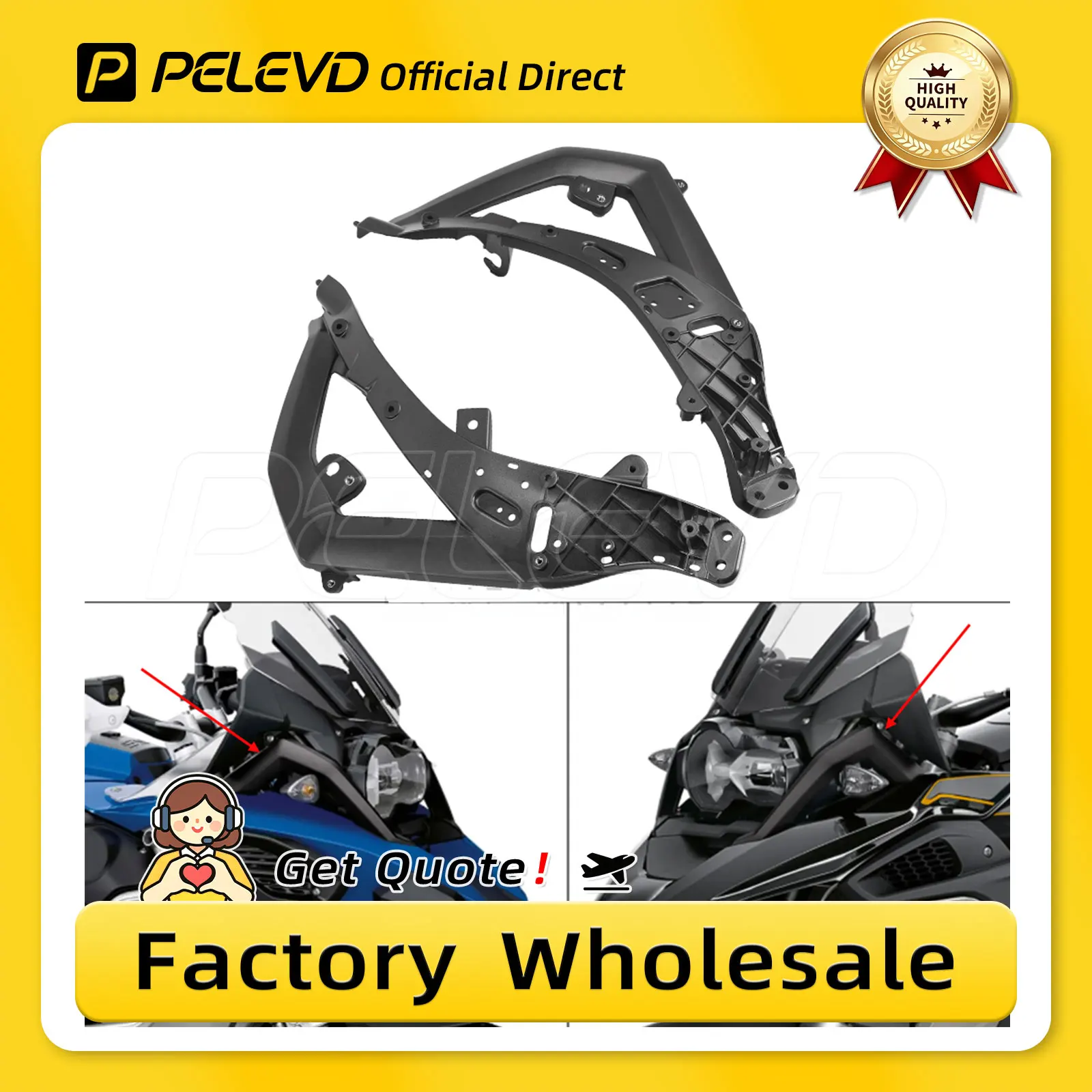 Motorcycle Front Panel Carrier Fairing Brackets Fit For BMW R1250GS Adventure R1200GS R 1250 GS 1200 Adv R1200 R1250 2013-2024