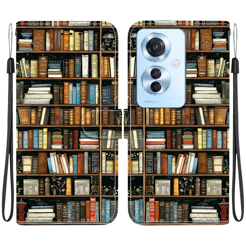 أنيقة الملونة زهرة المحفظة جراب هاتف ل ممن لهم Reno10 Reno11 F Reno 10 11 برو 5G المغناطيسي أغطية جلد الوجه لطيف ثلاثية الأبعاد نمط #4