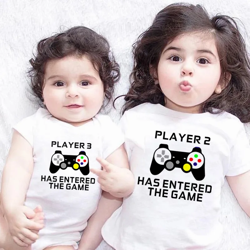 Funny Player 1 2 3 Family T-shirt Mother Father Daughter Son Family Matching Outfits