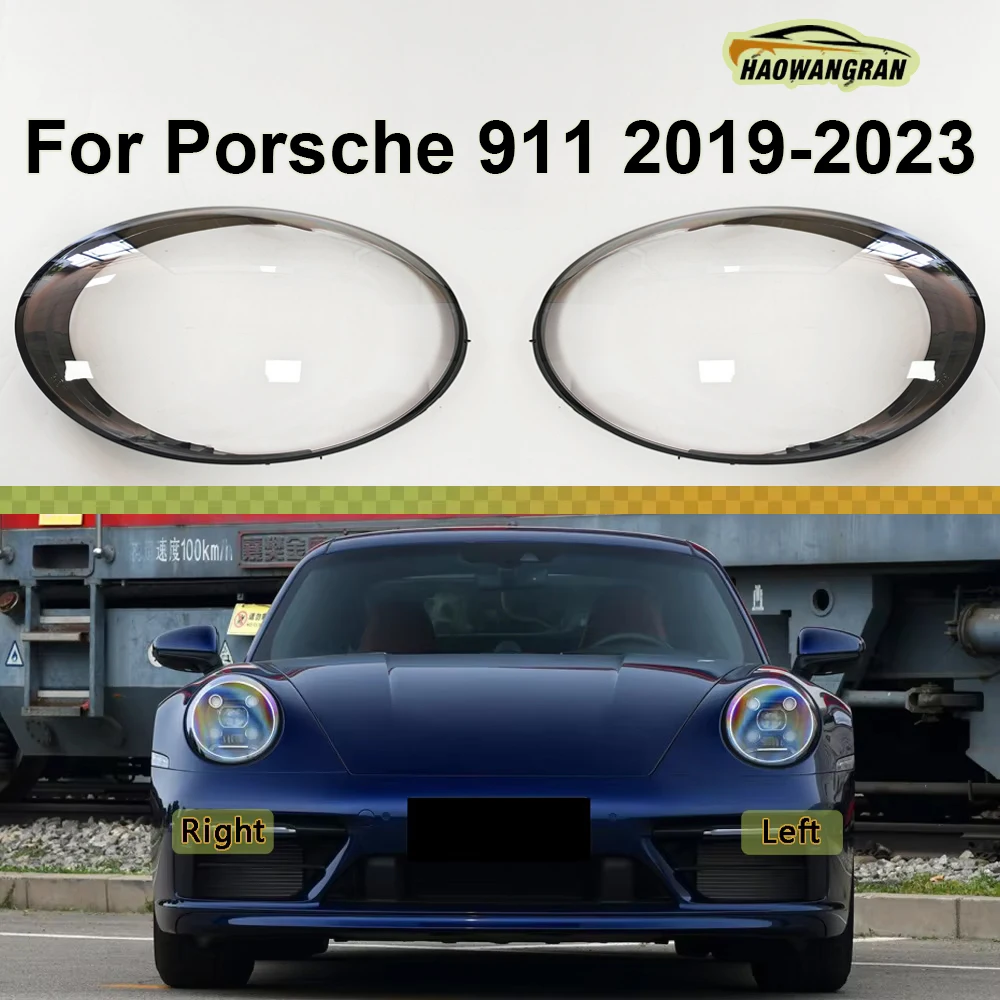 

For Porsche 911 2019 2020 2021 2022 2023 Car Head Light Lamp Caps Headlamp Shell Transparent Lampshade Lampcover Headlight Cover