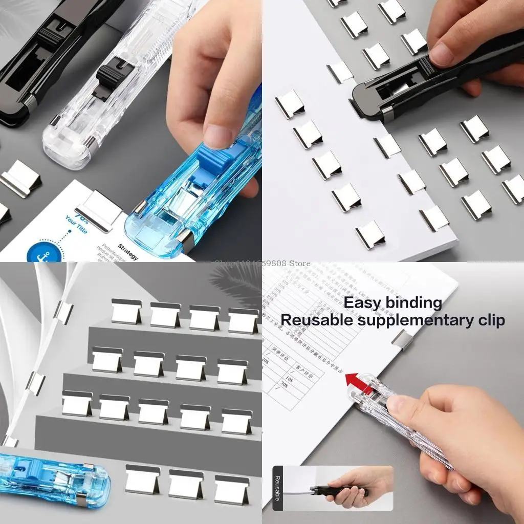 

Refillable Clamp Dispenser Set 50 Pcs Metal Refill Clamps Optional for Office