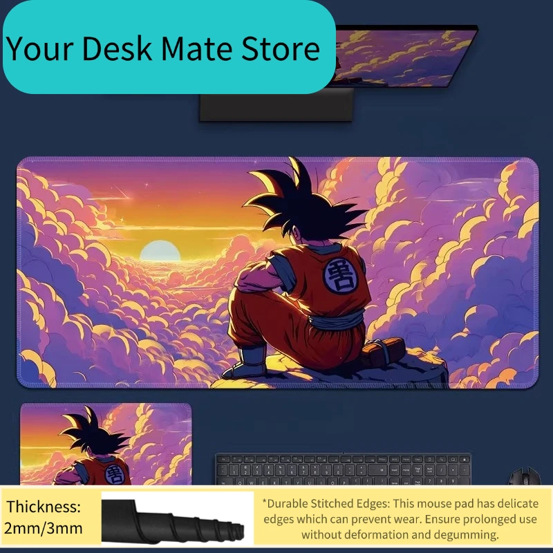 

Leather Mouse Pad Oversized Dragon Ball Computer Keyboard Pad Son Goku Animation Non-slip Pad Game E-sports Special Table Mat
