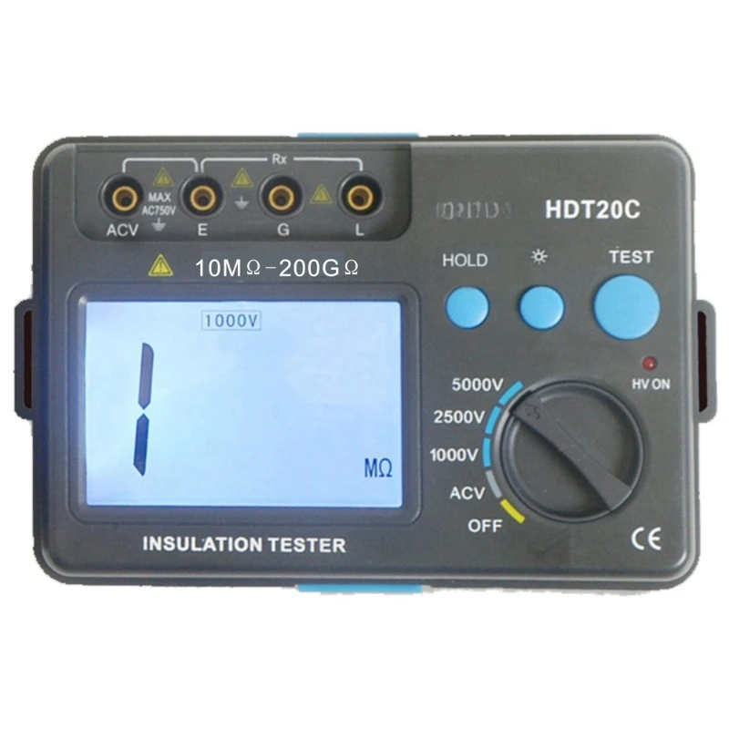 

HDT20A/BC insulation resistance tester, rocking meter 1000v megohm meter digital insulation resistance meter