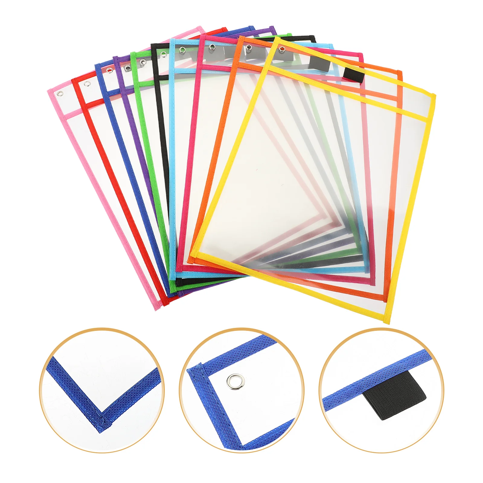 10 Pcs Rewritable Files Transparent Dry Erase Pocket Convenient Sleeve Daily Use Clear Students Vacuum