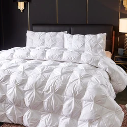 Shanhao Cotton Duck Down+Fiber Blended Down Quilt Bed Comfortable Queen Feather Blended Quilt Winter Warm Double Bed Quilt