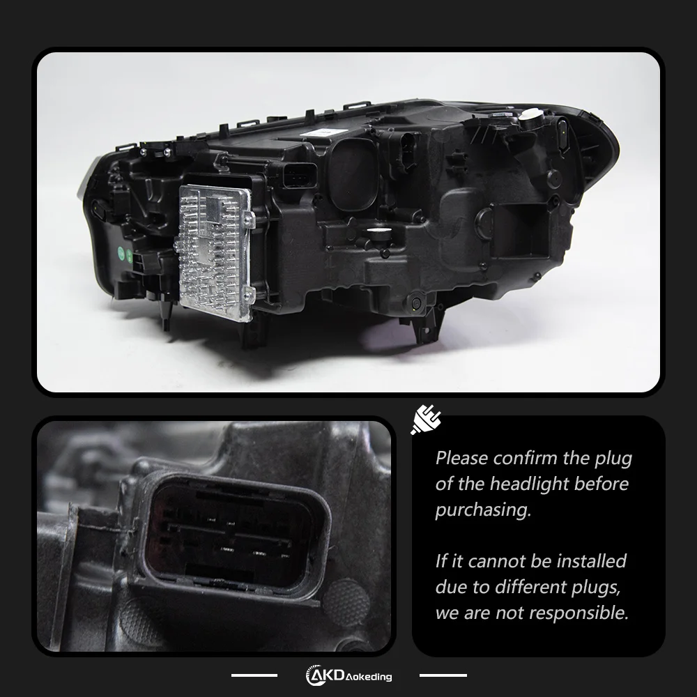 AKD 2 PCS For BMW X3 2018-2022 G01 LED M40i Auto Headlight Assembly Upgrade R-Line Style Design Tool Accessories