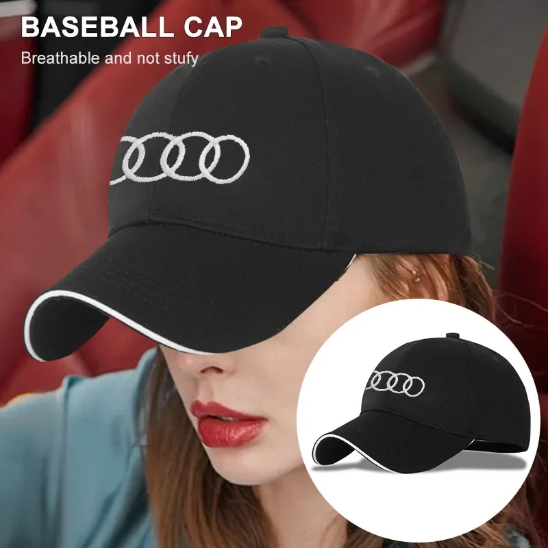 Gorras de béisbol Unisex para exteriores, sombrero informal ajustable con protección solar para Audi A4 A6 B5 B6 B7 8P 8V 8L A5 C7 4F A8 Q2 Q7 RS3 RS4 RS5